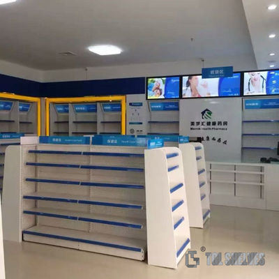 CE Certification Gondola Shelf Rack , Modern Gondola Shelving Powder Coating Surface